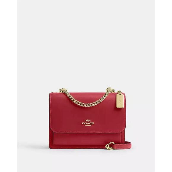 Leather crossbody bag Coach Red in Leather - 52292539 NWT Coach Klare Crossbody Chain Strap Bag Leather CBI97 Gold/True Red